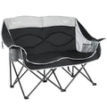 SUNNYFEEL Double Camping Chair Padded Loveseat for Adults - Black, Non-Heating