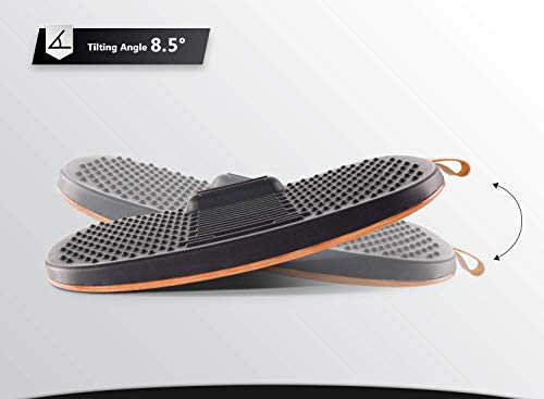 FEZIBO Standing Desk Mat with Anti-Fatigue Bar - Obsidian Black, Medium