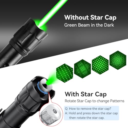 [4 Packs] Rechargeable Green Laser Pointer with Long Range & Starlight Patterns - High Power Tactical Light for Presentations & Outdoors - Variation 4