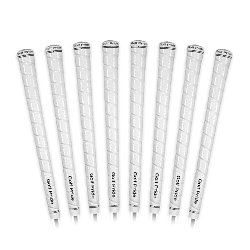 Golf Pride Tour Wrap Golf Grip Midsize 8-Pack - White, Classic Leather Look