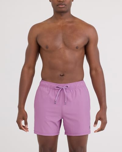 Men's Swim Trunks - Oh Buoy 2-in-1 Stretch Lined 5" Water Short with Cooling Liner - Dusty Lavender, Medium