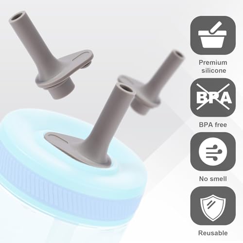 Gray Silicone Replacement Bite Valves for Zak Water Bottles - 6 Pack