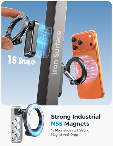 Joyroom Double-Fold Magnetic Golf Cart Phone Holder - Bare Titanium Variation