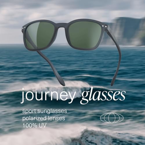 IZIPIZI Journey Black Rectangular Polarized Sport Sunglasses