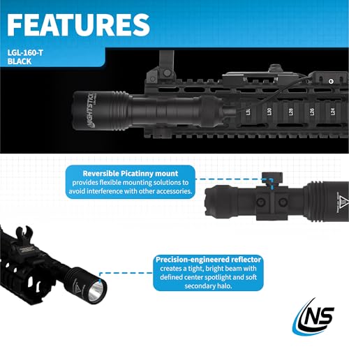 Nightstick LGL-160-T Turbo High Candela Long Gun Light Kit - 800 Lumens, Waterproof, 632m Beam