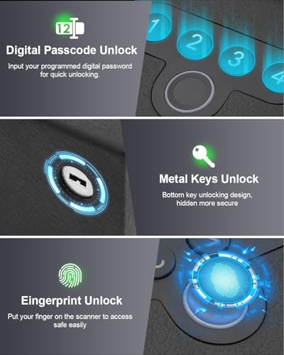 Biometric Gun Safe with Auto Sliding Drawer and Fingerprint Access