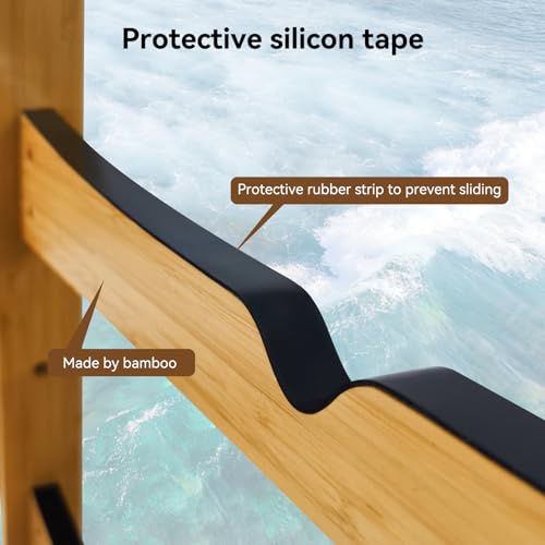 Surfboard Wall Rack 17.3-Inch Heavy Duty Bamboo Stand for Longboards Shortboards & Skimboards - Variation of THIS listing