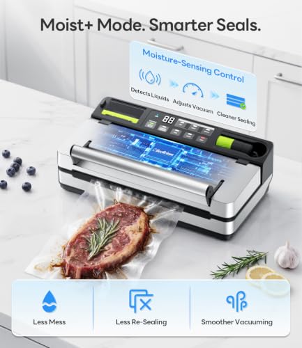 Beelicious Pro Silver 98kPa Smart Vacuum Sealer with Label Printing & Food Management App