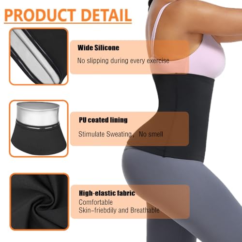Large-X-Large Sauna Suit Waist Trimmer Belt for Women Sweat Band Plus Size