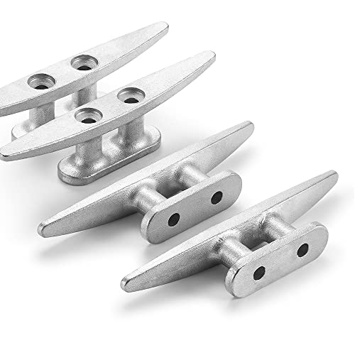 Stainless Steel Boat Cleat 4 Inch - 6 Pack Marine Docking Hardware