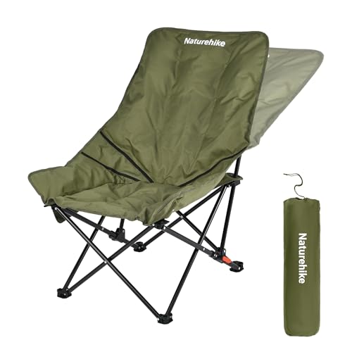 Naturehike Seastar Green Oversized Padded Camping Chair with Adjustable Backrest & Side Pocket