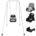 Black Toddler Swing with Soft Cushion - Foldable Indoor & Outdoor Baby Swing