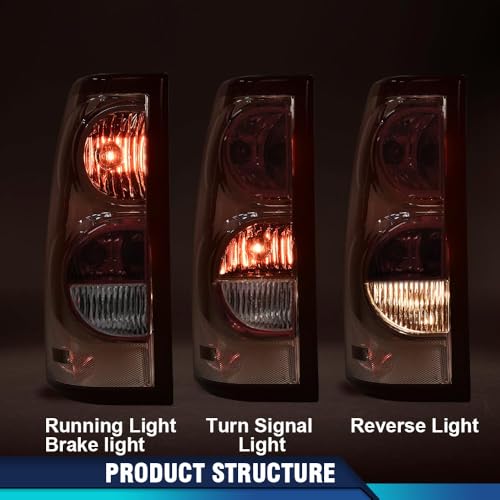 PIT66 Tail Lights Pair for Chevy Silverado 2003-2006 Clear Model | Easy Bolt-On Installation
