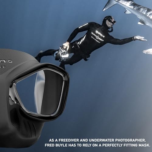 Mares Viper Freediving & Spearfishing Mask - Black, Unisex, Low Volume, Wide Field, Fog-Resistant Silicone, Ergonomic Strap