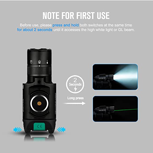 OLIGHT Baldr Pro R Tactical Flashlight with Green Beam - Black, 1350 Lumens Rail Mount