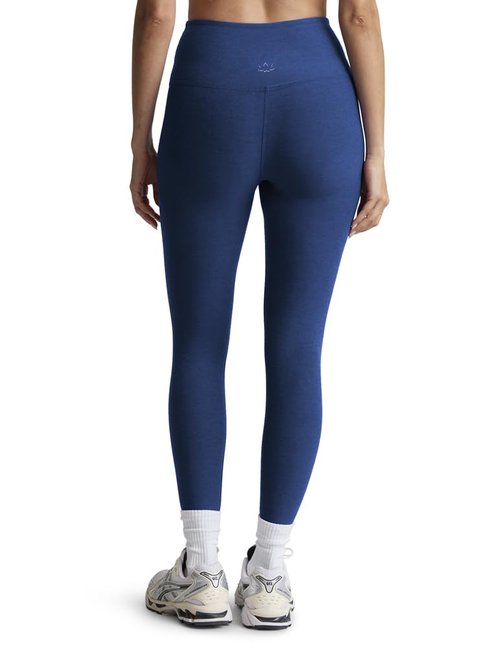 Beyond Yoga Women's Spacedye Caught in The Midi High Waisted Legging, Marine Blue Heather, Medium