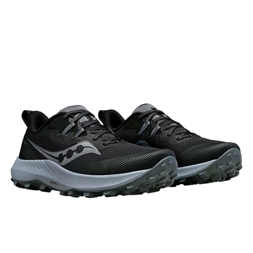 Saucony Women's Peregrine 14 Sneakers Black/Carbon 7.5 Trail Running Shoes