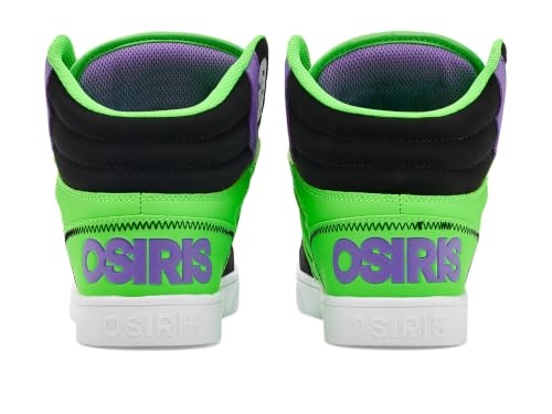 Osiris Men's Clone Skate Shoes Lime Black Purple 9 - Durable Skate Sneakers