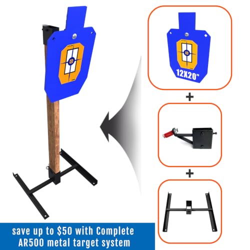 ATFLBOX 1/2 Inch Thick AR500 Steel Shooting Target Stand System with Ground Spikes