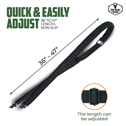 Black Traditional Sling 2 Points 550 Paracord Adjustable Hunting & Survival Use