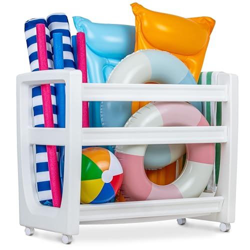 Coast Modern Pool Organizer with Wheels – Large Waterproof Storage Rack for Pool Toys & Accessories