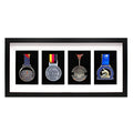 Medal Display Case Black 19.7x9 inch Wall & Desk Shadow Box Organizer