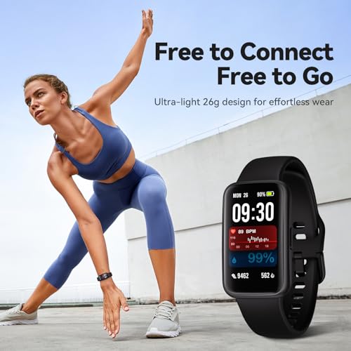 Enfit Fitness Tracker Smart Watch Black 1.47" Color Screen 100+ Sports Modes