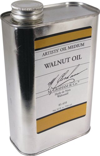 Artists Walnut Oil for Painting - 32oz, Slow Drying, Non-Toxic, USA Made