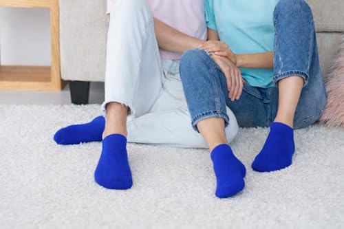 Unisex Thin Cotton Athletic Ankle Socks Medium Blue for Men Women Running Breathable Dry Fit Low Cut Golf Socks