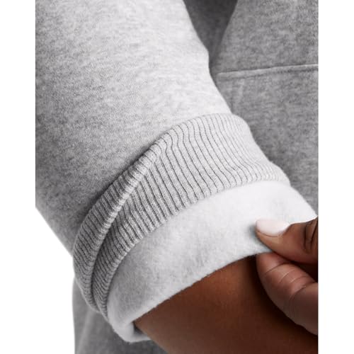 Under Armour Women's Rival Fleece Hoodie Medium Light Gray White Logo