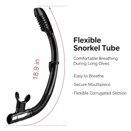 Aleefa 2.0 Adult Snorkeling Mask with Tempered Anti-Fog Silicone & Snorkel - Dive Gear