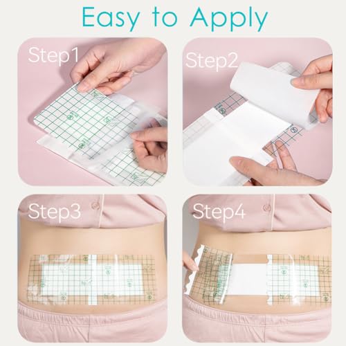 4x8 Inch Waterproof Knee & Hip Surgery Incision Dressing Bandages Pack of 14