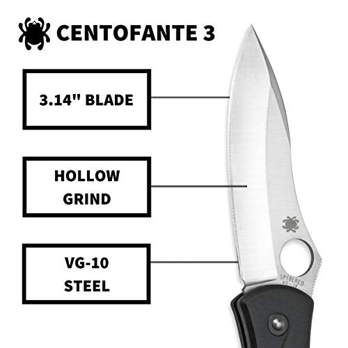 Spyderco Centofante 3 Folding Pocket Knife VG-10 Blade, Elegant Design
