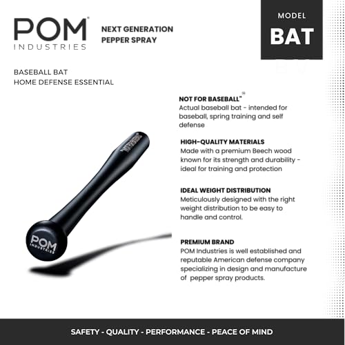 Softball Bat 30 Inch Beech Wood Training Bat for Practice Self Defense