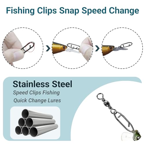Heavy Duty Stainless Steel Saltwater & Freshwater Fishing Swivels 50 pcs Size 2+M 74lb