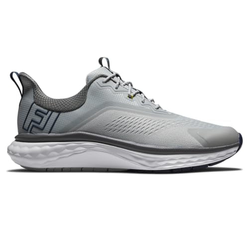 FootJoy Men's FJ Quantum Golf Shoes Grey/White/Blue 10.5 Waterproof Breathable