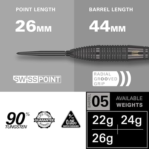 Target Darts Bolide Void 26G Tungsten Dart Set with Swiss Points & Accessories
