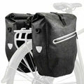 28L Waterproof Bike Pannier Bag with Reflective Details - Black, 2pcs