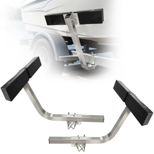Boat Trailer Guide Bar 20'' Stainless Steel with Aluminum Alloy Square Tube, Anti Slip Rubber Sleeve