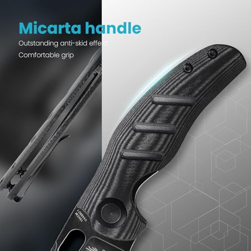 Kizer Sheepdog Pocket Knife 3.31" 154CM Blade Folding EDC Knife with Micarta Handle