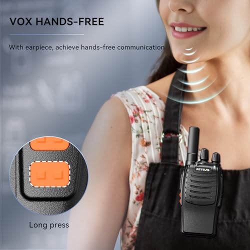 Retevis H777 Walkie Talkies for Adults with Clear Audio, Flashlight, USB-C (No Screen)