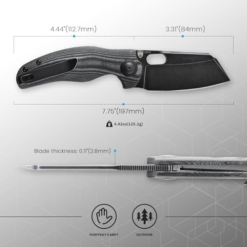 Kizer Sheepdog Pocket Knife 3.31" 154CM Blade Folding EDC Knife with Micarta Handle