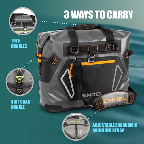 Engel HD30 32 Qt Soft-Sided Cooler Bag Dark Gray/Seafoam - Insulated Outdoor Tote