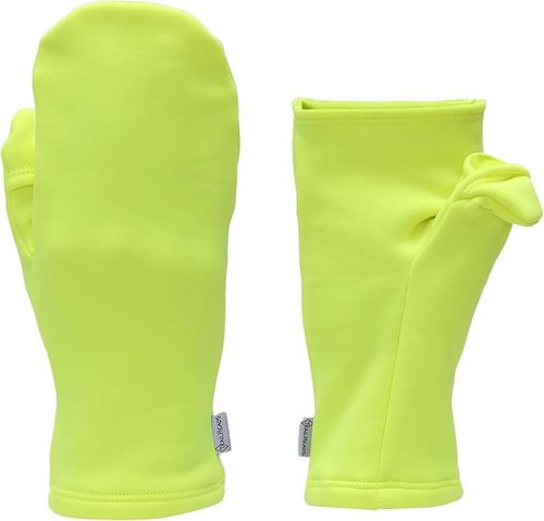 TrailHeads Women’s Fingerless Mittens - Lightweight Convertible Running Mitten - Hi Vis, Small/Medium