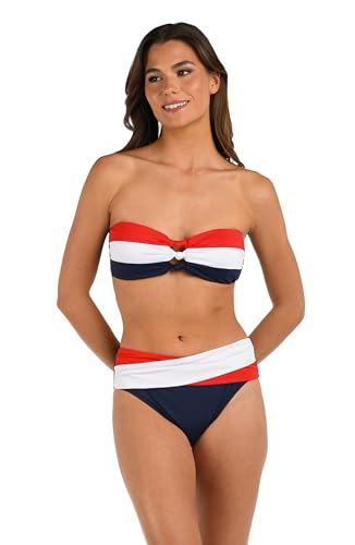 Women's Bandeau Hipster Bikini Top - Multi 6 / Miss Americana