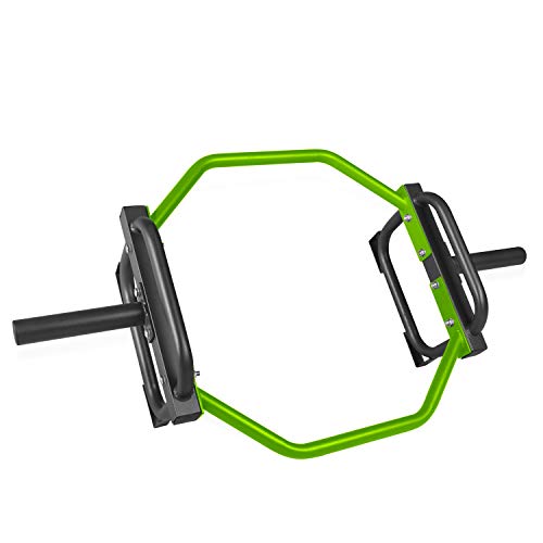 Green Olympic Trap & Shrug Bar with Elevated Grip, 500-Lb Capacity