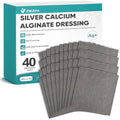 Silver Calcium Alginate Wound Dressing 4x4 Inches - 40 Pack, Individually Sterile