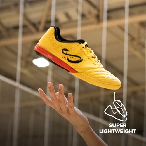 SENDA Ushuaia Pro 2.0 Indoor Futsal Shoes - Women 10 / Men 9, Yellow, Unisex Adult & Youth