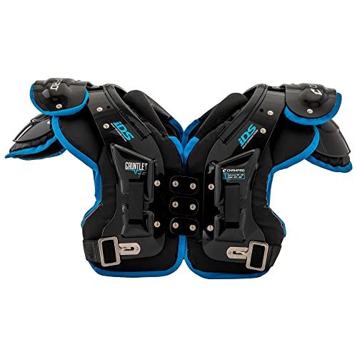 Champro Gauntlet II Football Shoulder Pads Black Large - Impact Diffusion & Adjustable Fit
