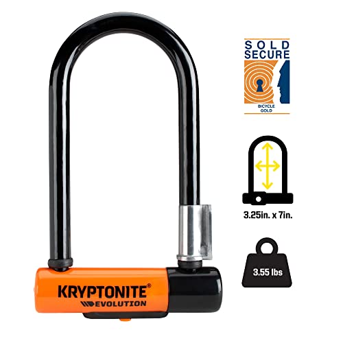 Kryptonite Mini-7 Evolution U-Lock with 4ft Cable, 13mm Steel Shackle